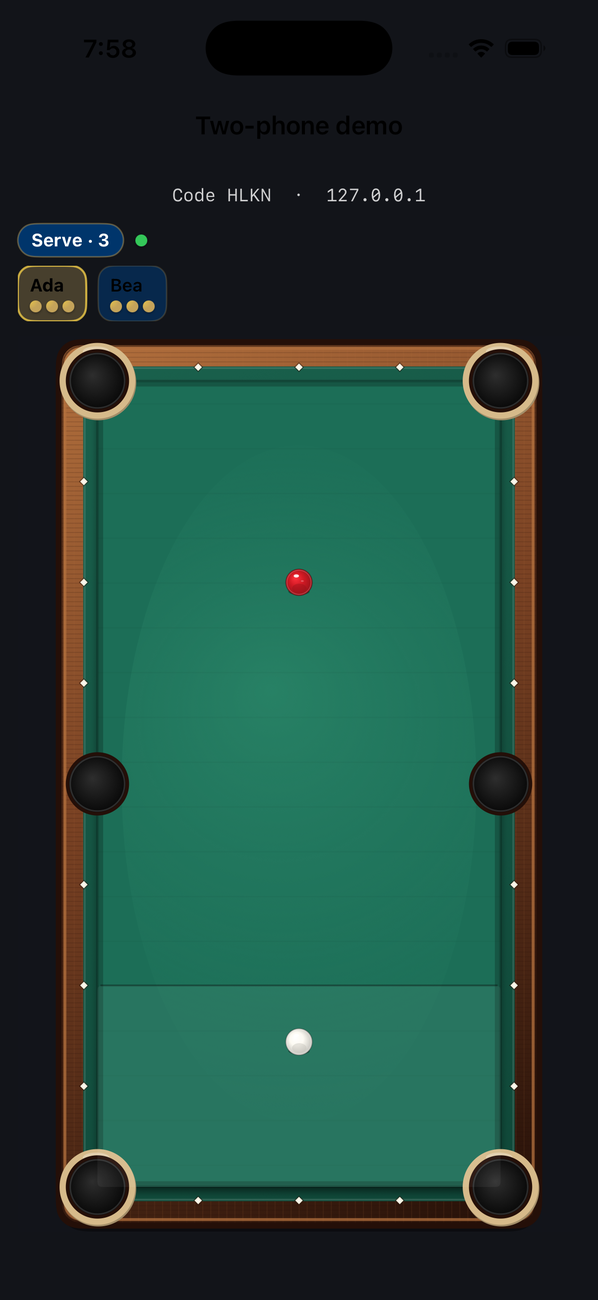 Balldog table in iMessage
